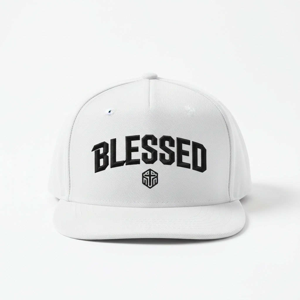 Casquette blanche Blessed avec broderie noire